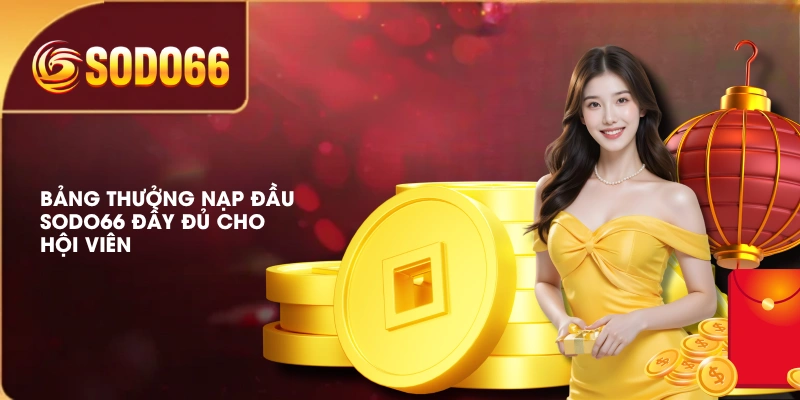 Sự Kiện Thưởng Nạp Đầu SODO66 Nhận Quà Tặng Đến 8.888.000Đ 4 Bảng thưởng nạp đầu SODO66 đầy đủ cho hội viên